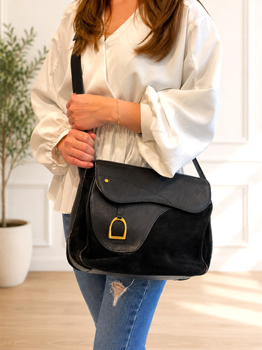 Gucci saddle bag - black, suede