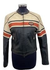 HARLEY-DAVIDSON JACKET GIACCA DONNA WOMEN VINTAGE GENUINE LEATHER PELLE JHB201