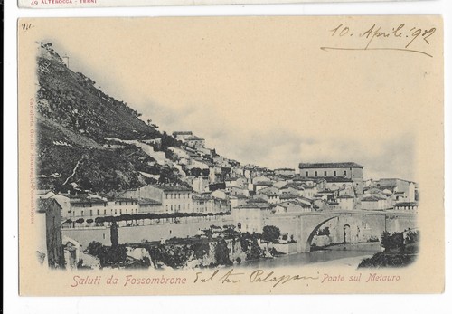 Cartolina fossombrone 1902 - fossombrone,