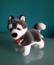 "TRUDI" peluche, Cane Siberian Husky, colore bianco e grigio scuro,altezza 23 cm