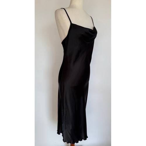 Abito slip raso nero y2k - abito,