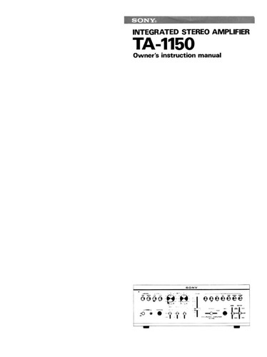Sony 1150 - sony, ta-1150