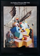 ARTE ITALIANA PRESENZE PALAZZO GRASSI ALBERTO SAVINIO poster manifesto Navire M9