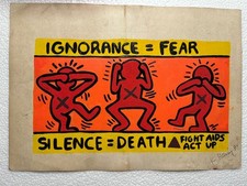 KEITH HARING quadro DISEGNO su