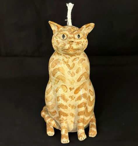Lampada olio gatto ceramica - lampada,