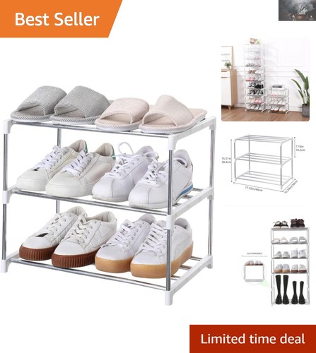 Tier stackable shoe rack - 3-tier,