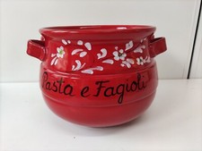 VINTAGE PENTOLONE PIGNATA PENTOLA TERRACOTTA SMALTATA  PASTA E FAGIOLI ANNI 70