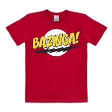 MAGLIA LOGO - TBBT - The Big Bang Theory - Sheldon - Bazinga - T-Shirt Stampa - Rosso