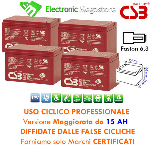 Kit batteria piombo - batteria, 12v