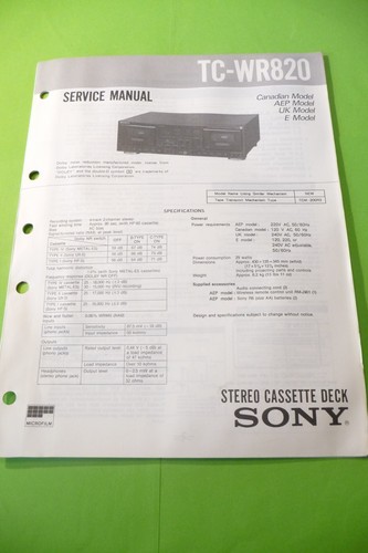 Manuale servizio per sony - manuale,
