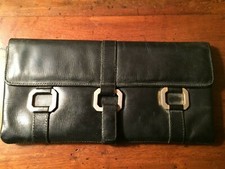 POCHETTE pelle nera. Firmata Lydia Alfonsi. Vintage Anni '60