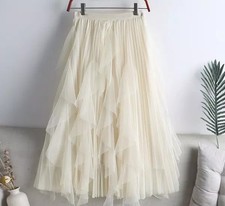 Gonna Lunga Albicocca Tulle