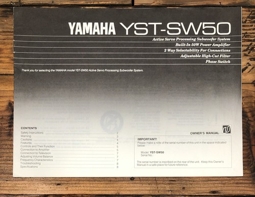 Yamaha yst sw50 subwoofer - yamaha,