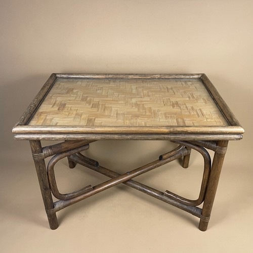 Tavolo vintage bambù rattan
