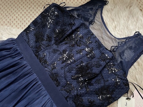 Abito bleu marine tulle - bleu,