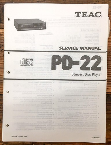 Teac lettore cd - pd-22, manuale