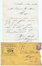 RARA copertina e lettera FIRMATA - Johannes Hintermister Melodeon Maker Itaca NY 1868