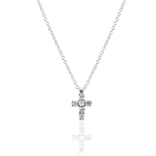 Collana croce oro bianco - collana,