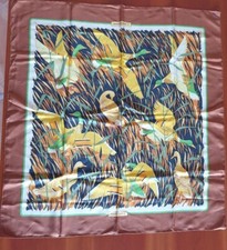 HERMES PARIS COLS VERTS BY CHRISTIANE VAUZELLES FOULARD/SCARF SOIE SILK SETA '70