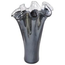 Vaso in Vetro di Murano Nero Modello Fazzoletto