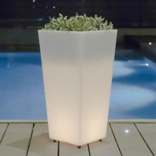 Vaso luminoso solare a led RGB e bianca vasi luminosi a batteria con telecomando