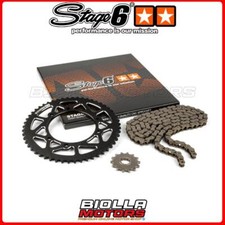 S6-2118834/BK KIT CATENA 14X53 - 420 STAGE6 ALU CNC NERO PEUGEOT XP6-ENDURO 50CC