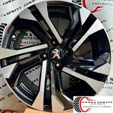 4 CERCHI IN LEGA ORIGINALI RAGGIO 17 PEUGEOT 2008 NERO LUCIDO SPAZZOLATO
