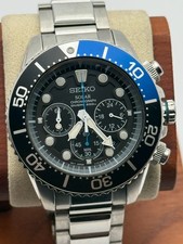 SEIKO Solar SSC017 43mm Cronografo Diver 200M Lunetta Blu/Nera Prospex