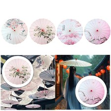 Ombrello cinese in carta oleata con stampa floreale, parasole orientale per