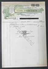 Pubblicità Fattura Verri Francesco Fabbrica di misure decimali / Lattoniere 1905