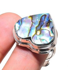 Anello regolabile pietra preziosa conchiglia abalone regalo fatto a mano...