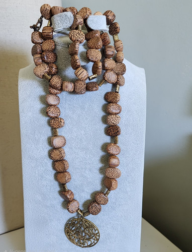 Collana perline legno - perline,