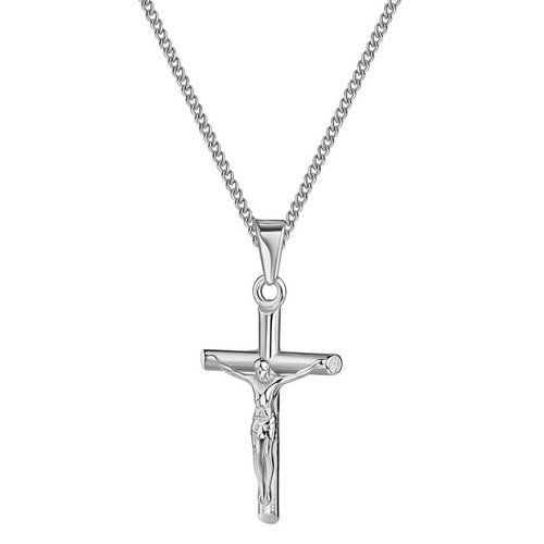 Croce argento collana dorata - croce,