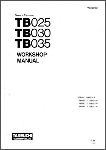 Takeuchi tb025 tb030 tb035 - takeuchi,