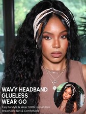 Parrucche capelli umani onda acqua senza colla fascia brasiliana UNICE 150%