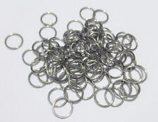 50 pz anellini in acciaio inox colore argento scuro 10x1mm bijoux