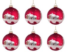 Palle di Natale in Vetro Rossa