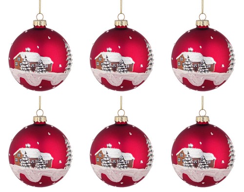 Palle natale vetro - in, rossa