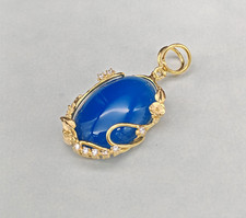Ciondolo donna agata blu