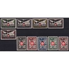 COLONIE EGEO 1932 VENTENNALE DEI FASCI 10 VALORI G.I MNH** CERT.