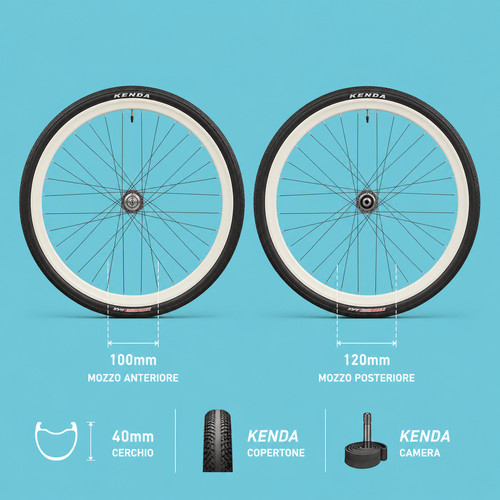 Ruote bici fixed 28x1.3/8-5/8