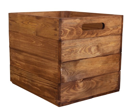 Scatola legno vintage ocra - in,