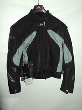 GIUBOTTO GIACCA MOTO SPYKE IN TESSUTO NERO/GRIGIO CON PROTEZIONI SPALLE E GOMITI