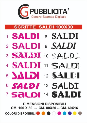 Scritte saldi vetrofania vari - saldi,