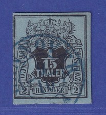 Hannover 1851 cifra valore 1/15 tallero Michel n. 4 O HANNOVER marchiata PFENNINGER
