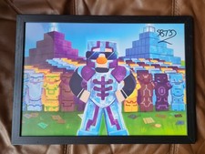SB737 Armour Trim raro poster edizione limitata incorniciato firmato a mano Minecraft