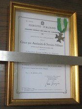 diploma medaglia colore argento CROCE PER ANZIANITA SERVIZIO MILITARE 16 anni di