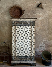 Stipo Antico dipinto con decoro Patina Toscana Mobile Dispensa Credenza Cucina