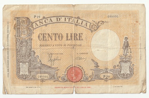 100 lire italia rarissima - italia, (r1)