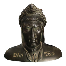 antica SCULTURA STATUA IN BRONZO Busto di Dante Alighieri  Realista Vintage 900